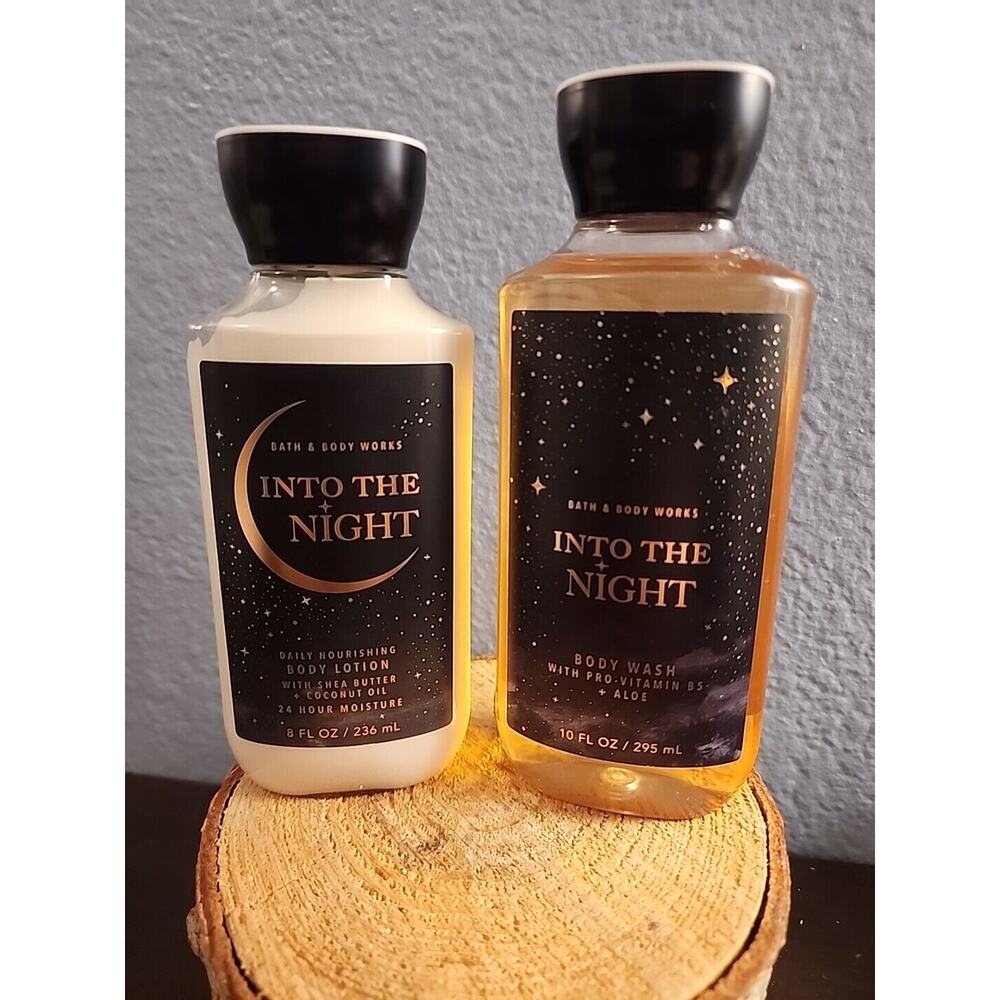 LOT OF 3 BATH & BODY‎ WORKS INTO THE NIGHT BODY LOTION 8 OZ BODY WASH 10OZ LARGE